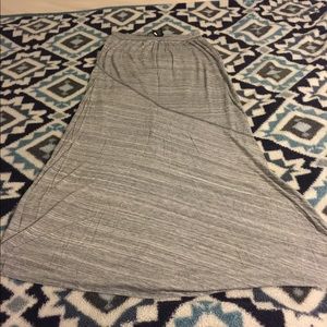Gray and white maxi skirt
